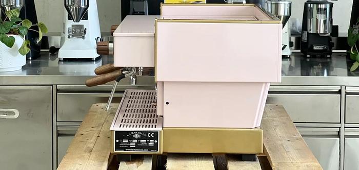 Refurbished LA MARZOCCO LINEA CLASSIC AV 2 GROUP ESPRESSO COFFEE MACHINE BAR - PINK & GOLD