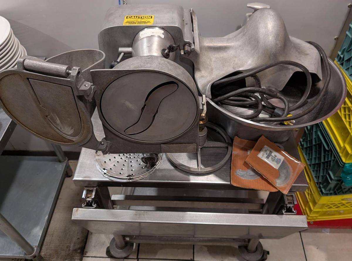 Used Hobart Buffalo Chopper with Attachments and Custom Table I