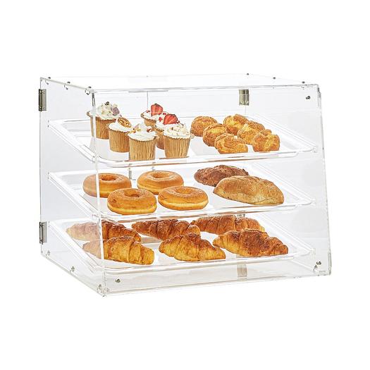 Used Pastry Display Case, 3-Tier Commercial Countertop Bakery Acrylic Display Case - 20.7" wide