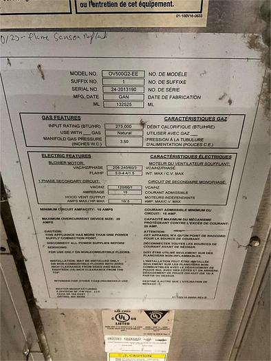 Used Baxter gas double rack oven - refurbished