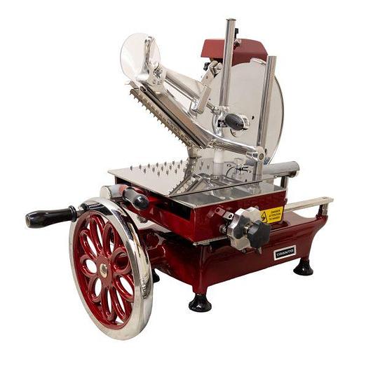 Trento 10″ Diameter Blade Volano Manual Slicer with Flower Flywheel and Stainless Steel Tray -SEE VIDEO