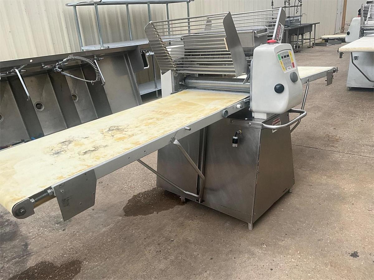 Used Rondo butterfly sheeter with flour duster