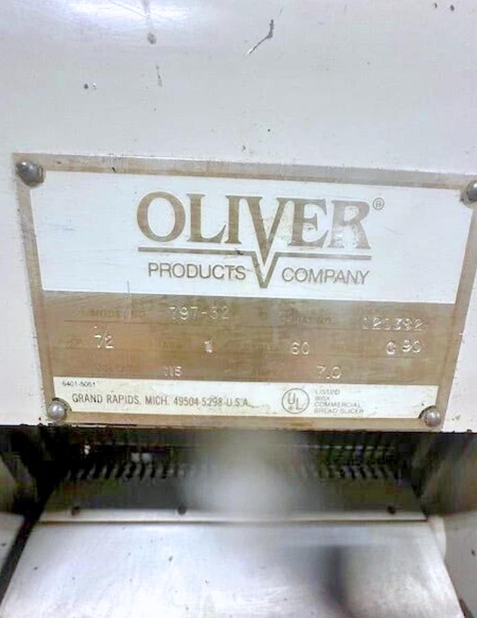Used Oliver 797-32NC 1/2" Commercial Bread Slicer on Castors 120V
