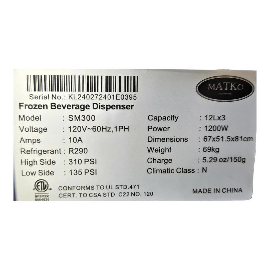 Used Protec SM300 Frozen Drink Dispenser -WARRANTY