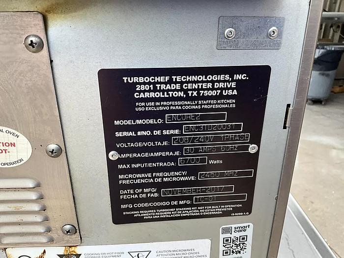 Refurbished TurboChef Encore 2 Bullet High Speed Oven Convection Microwave Oven