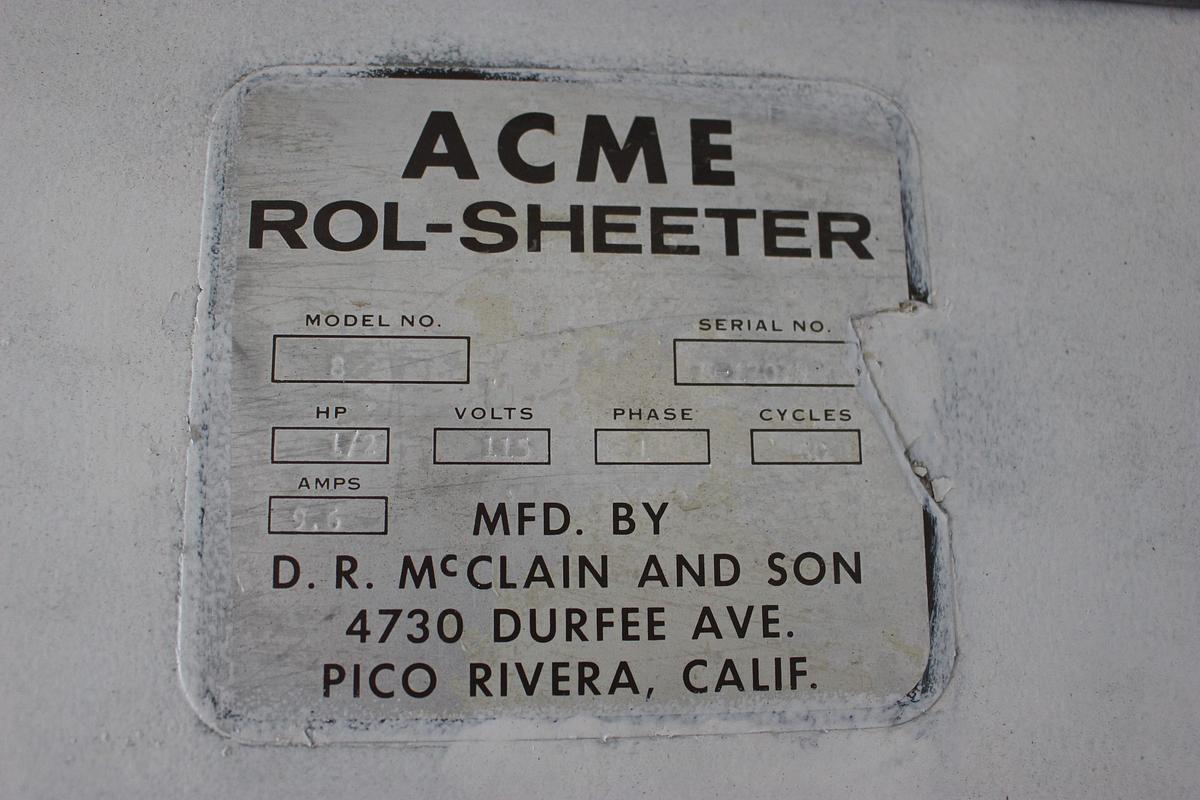 Used Acme Dough Sheeter