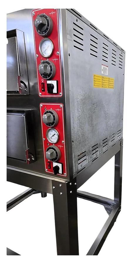 Used Omcan PE-IT-0038-D Electric Double Deck Pizza Oven with Stand