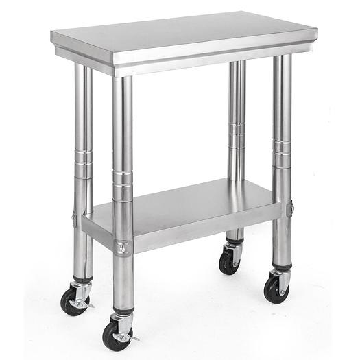 12" x 24" Stainless steel work table - on wheels - BRAND NEW - FREE SHIPPING