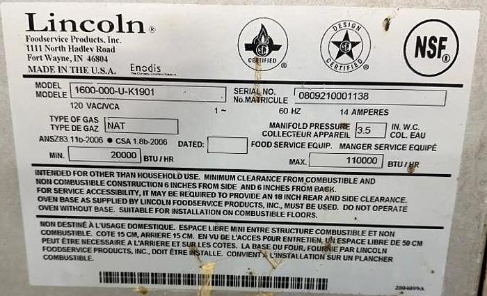 Refurbished Lincoln Impinger 1600-000-U-K1901 Conveyor Ovens- Double stacked