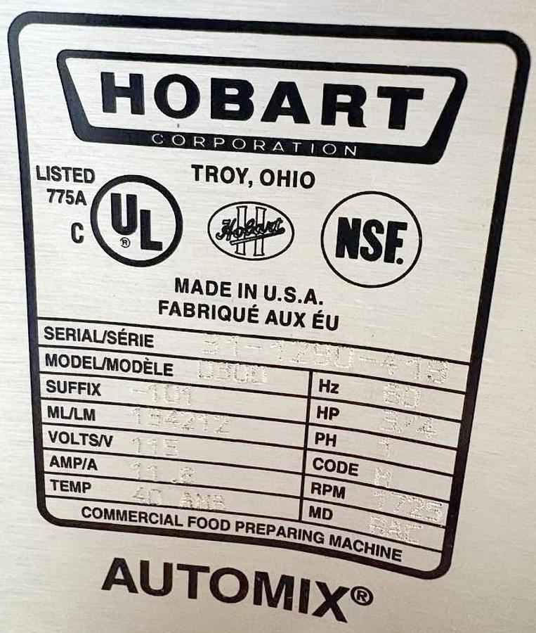 Used Hobart 30 qt Mixer with bowl guard