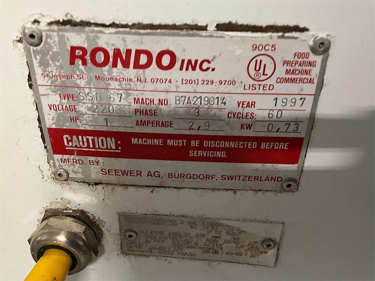 Used Rondo Butterfly Dough Sheeter