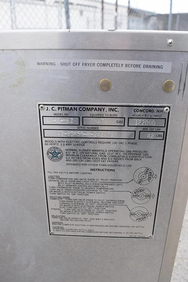 Used Pitco Matic Frialator 14 Commercial Restaurant fryer Gas Fired Deep Fat Food - NEAR NEW CONDITION