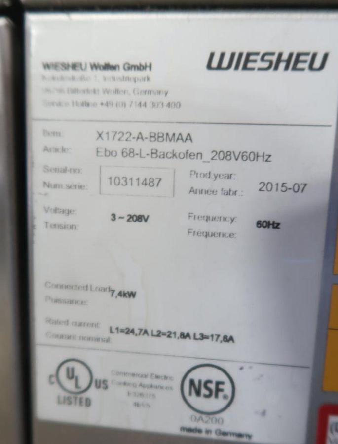 Used Wiesheu baking oven stack In HEB warehouse auction 9/16/25