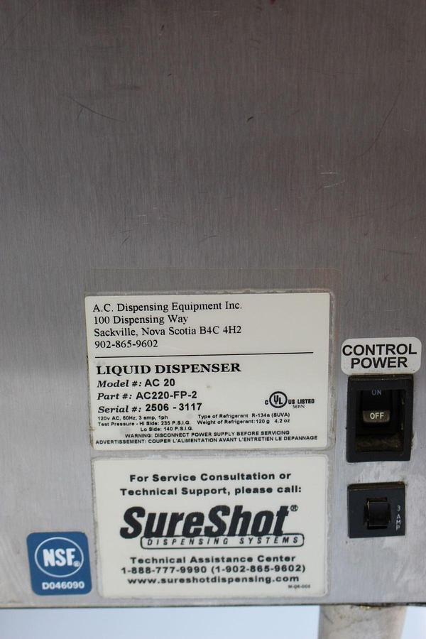 Used Sureshot AC20 Refrigerated Milk/Cream Liquid Dispenser - Used Great Condition - (Tested- Turns on/Works)