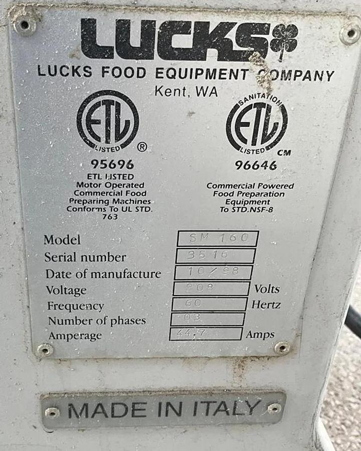 Used Lucks 160qt spiral dough mixer