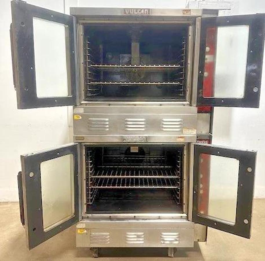 Used VULCAN SG1010T" COMMERCIAL N GAS DOUBLE STACK CONVECTION OVEN 