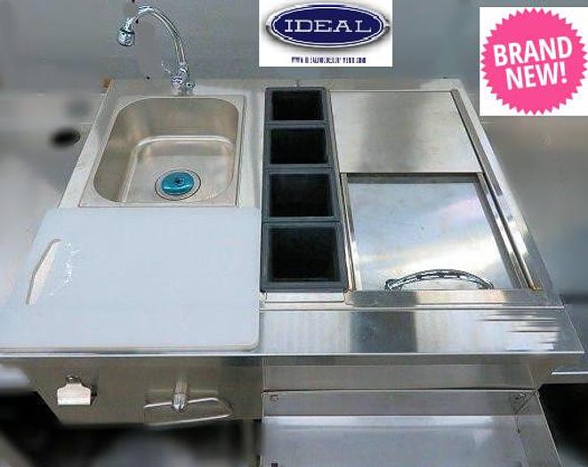 Bar sink combo - ice bin - speed rail - sink - opener & towel rack