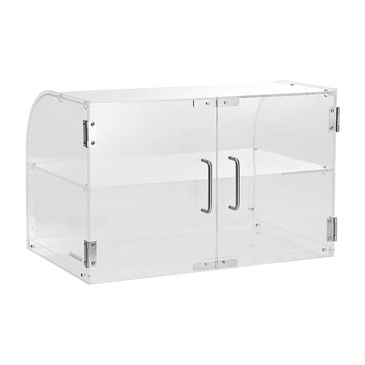 Curved Euro Style Pastry Acrylic Display Case, 2-Tier Commercial Countertop 22" wide