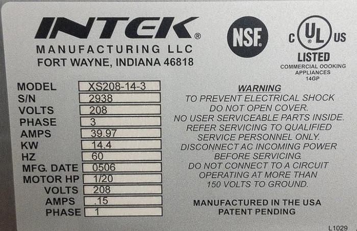 Intek XS208-14-3 Convection Boilerless Steamer on Stand - 6 pan
