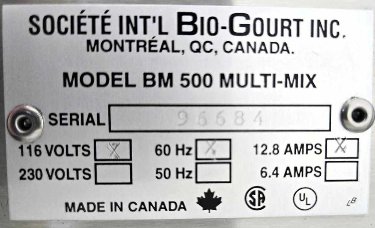 Used Bio Gourt BM-500 MULTI-MIX Frozen Yogurt Blender