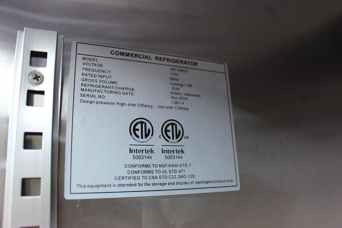 Used Kalifon KR-238G1 Single Glass Door Refrigerator - Scratch & Dent - 115V - 60Hz - 1Ph - BRAND NEW -SEE VIDEO