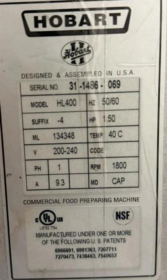 Used Hobart HL300-1STD Legacy 30 Quart Mixer