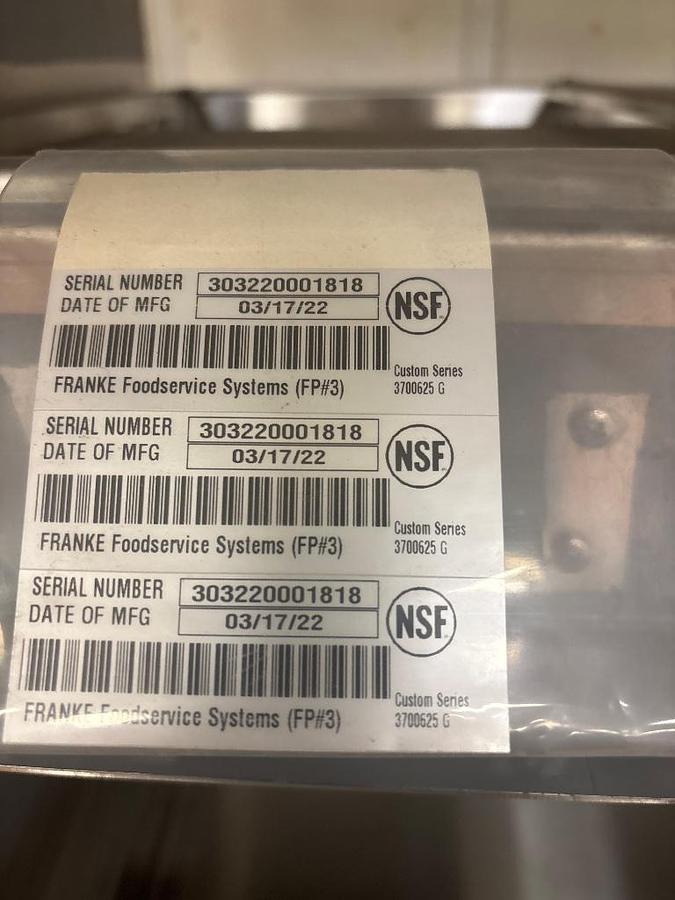 Used NEW Franke Foodservice Systems Custom Series 3700625 G Food Prep Station