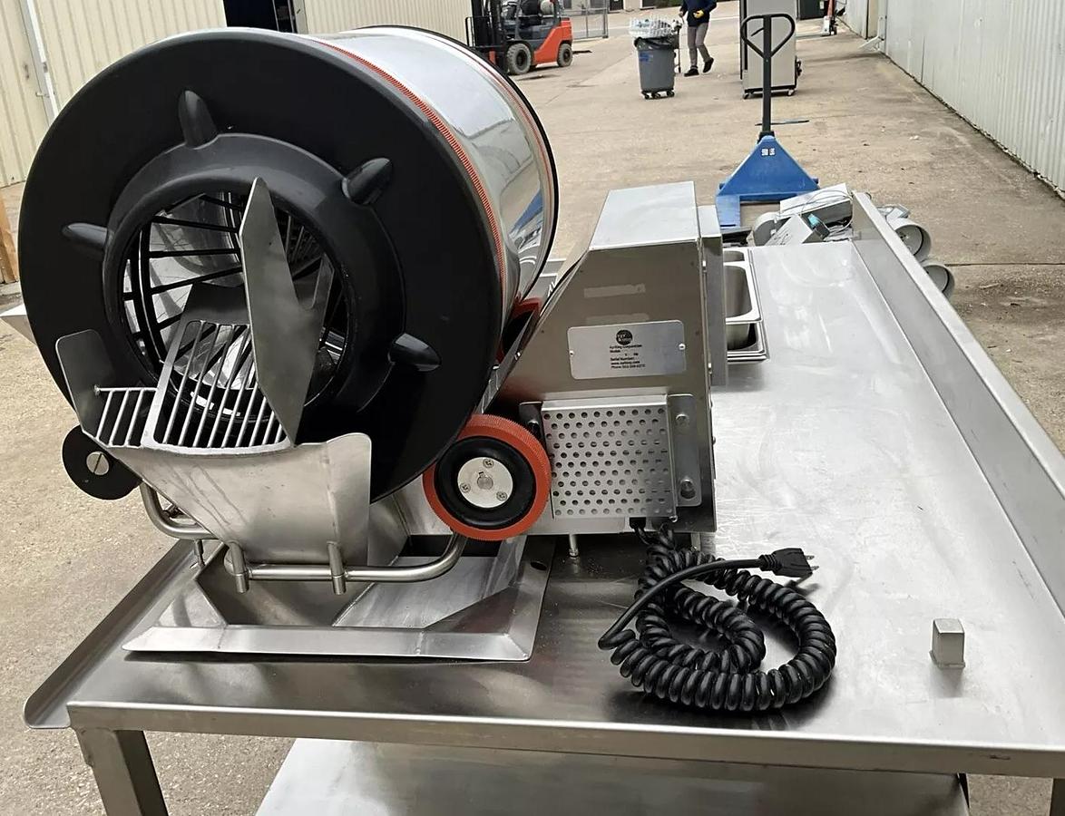 Used Ayrking breading station BBSU ice down with tumbler 5004706 Drum Roll Breader