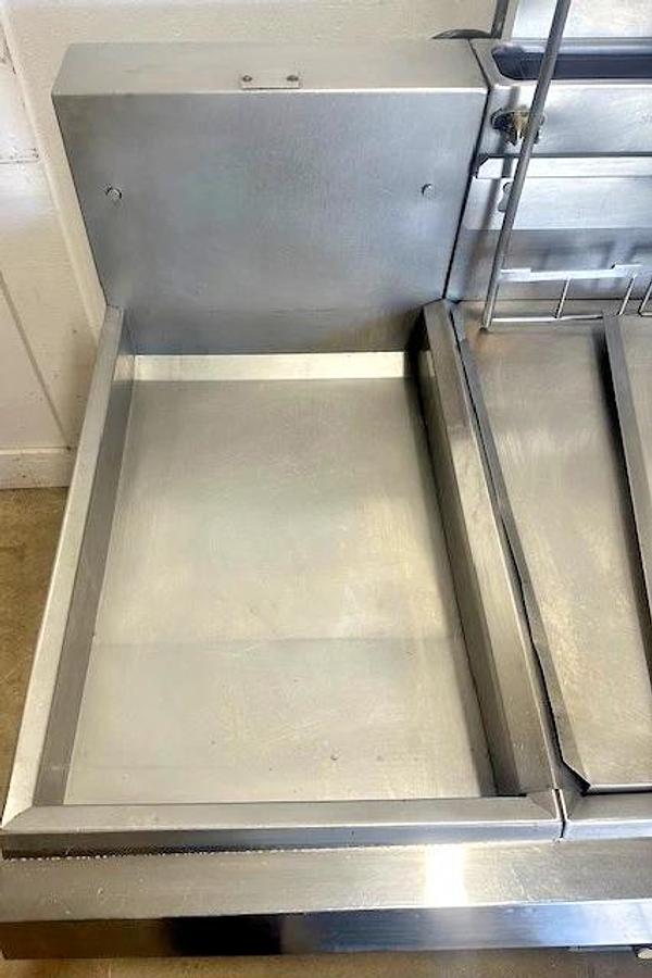 Used PITCO F18SS-CLQV"H.D COMMERCIAL N GAS FRYER WITH DUMPSTER AND 6 BASKETS