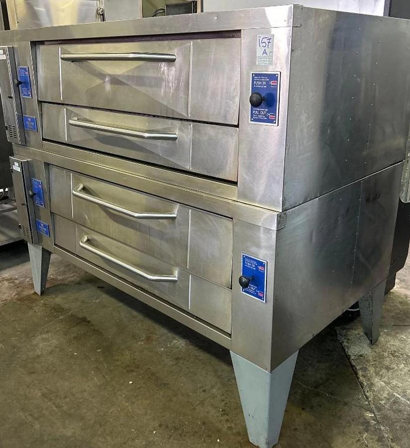 Used Bakers Pride Mdl. Y602 Double Stack Gas Deck Pizza Oven