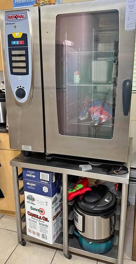Used RATIONAL SCC 101 Commercial Combi Oven Steamer – 10 Pan, 208V 3-Phase + Stand