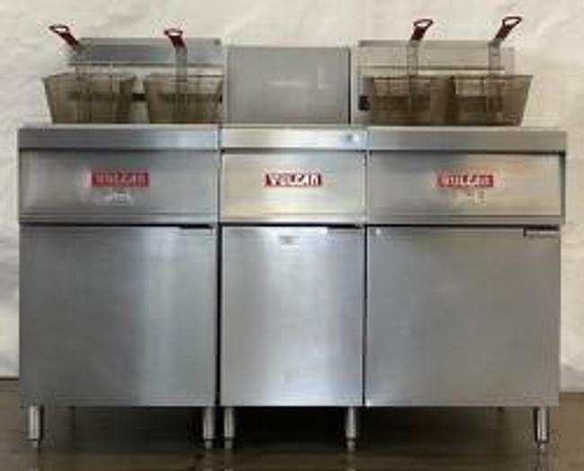 Refurbished Vulcan Double 65lb Natural Gas Fryer & Dump Station 1GR65