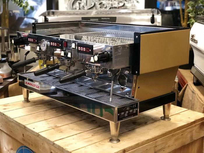 Refurbished LA MARZOCCO LINEA CLASSIC AV 3 GROUP GOLDEN BROWN ESPRESSO COFFEE MACHINE CAFE