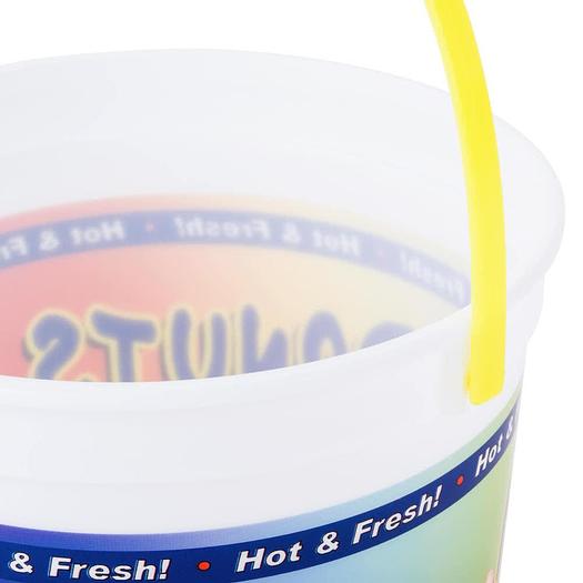 48 oz. Plastic Mini Donut Bucket with Handle - 160/Case