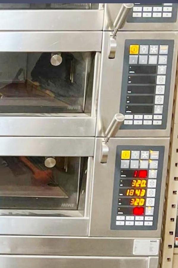 Used Miwe triple stack steam injected bread pizza oven