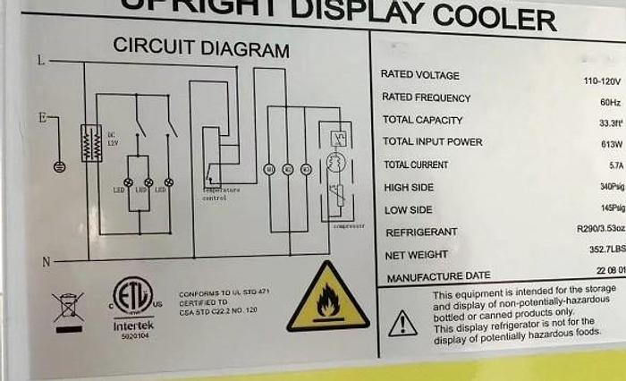 NSF 48 ins Sliding Glass Door Merchandiser Refrigerator