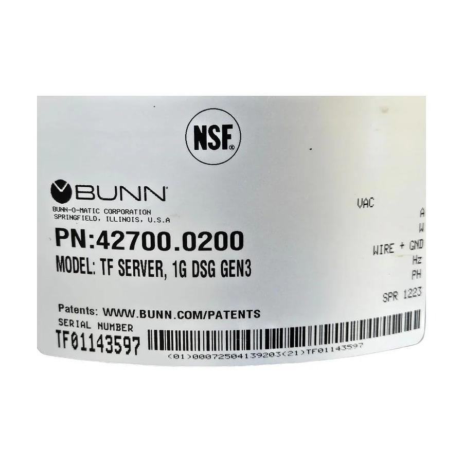 Used Bunn TF Server 1G DSG GEN3 Server