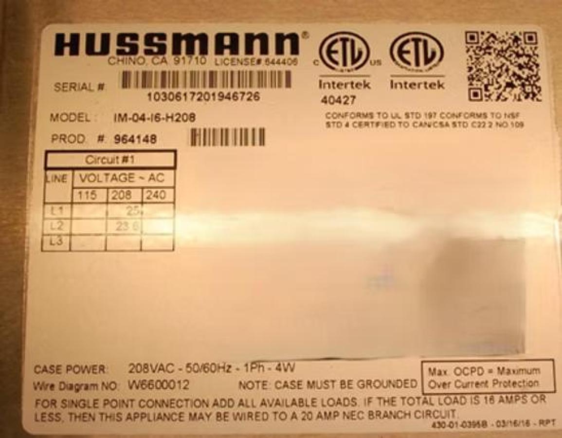 Used Hussmann 74 Inch Self Serve Hot Food Deli Warmer -warranty
