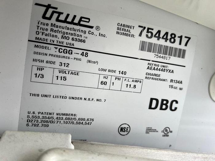 New Cured Glass True Display Cooler - special clearance