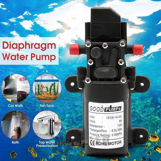 12V Water Pump 130PSI Self Priming Pump Diaphragm High Pressure Automatic Switch