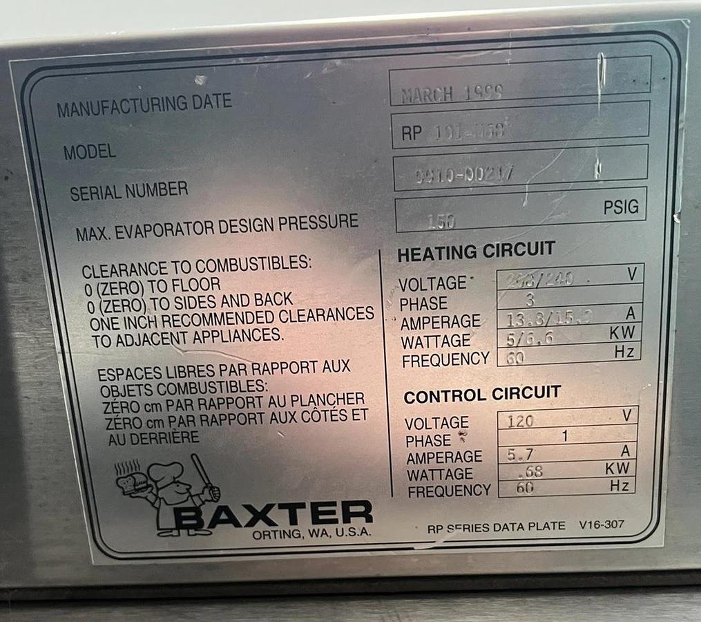 Used Baxter RP101 Commercial Retarder/Proofer Bakery Cabinet | 3-Phase | 208/240V