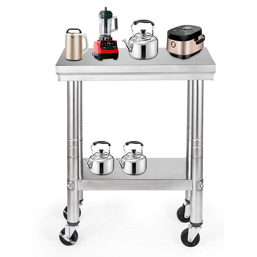 12" x 24" Stainless steel work table - on wheels - BRAND NEW - FREE SHIPPING