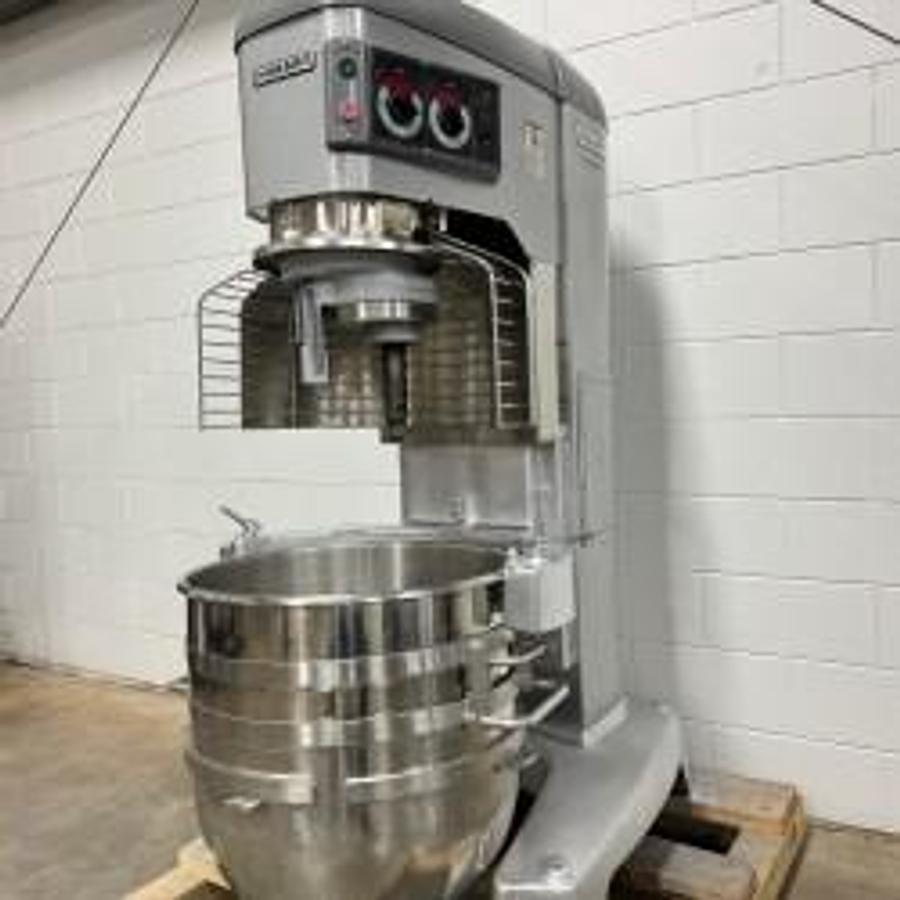 Used Hobart 140 Quart Mixer HL1400 With Bowl Guard and 80 Quart Step Down