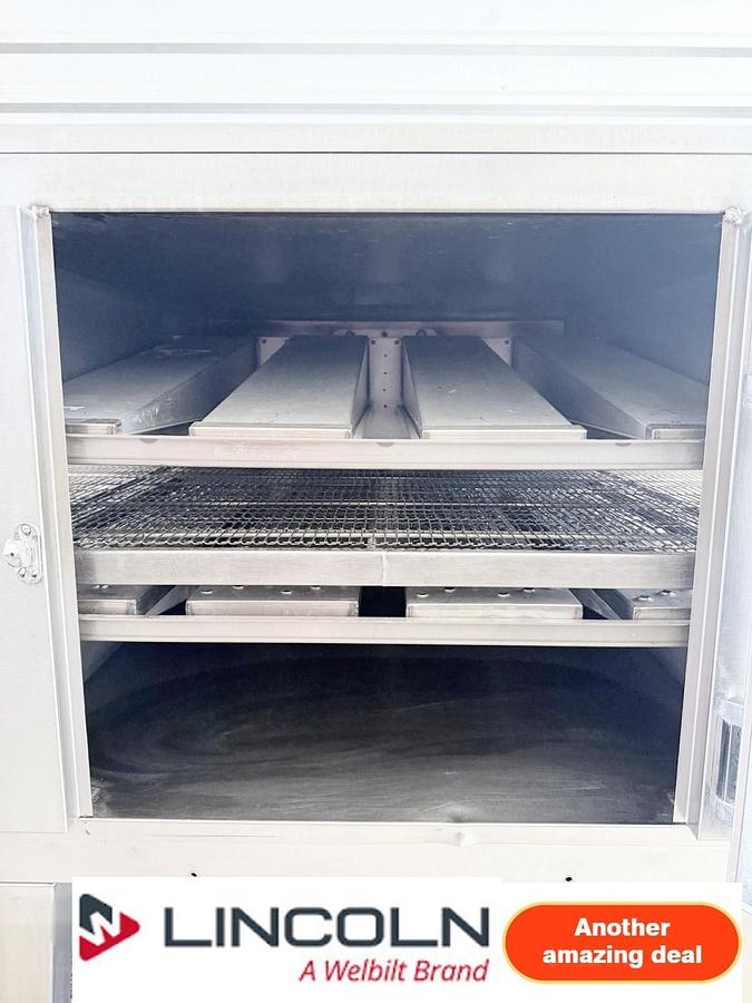 Used incoln Impinger 1450 Single Deck Gas Fired Conveyor Pizza Oven