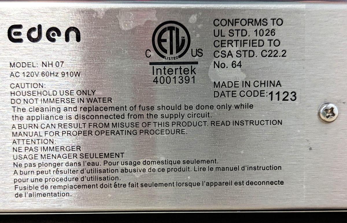 7 Roller Hot Dog Grill, Omcan 44691