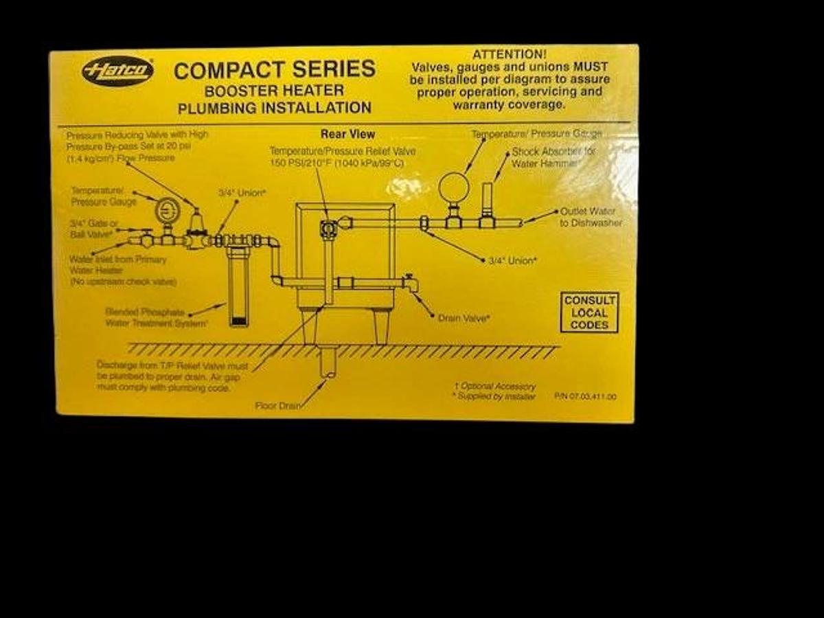 Used HATCO C-9" COMMERCIAL ELECTRIC 6 GAL DUALPHASE WATER BOOSTER HEATER, 9KW, 480 V