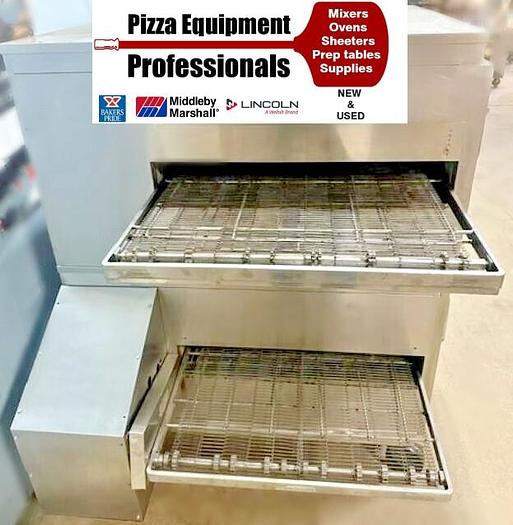 Refurbished LINCOLN IMPINGER 1450 & 1200, DOUBLE STACKED NAT GAS, 32"W CONVEYOR PIZZA OVEN