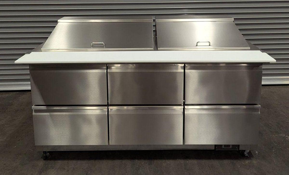 Used Brand new -  72" refrigerated Salad/Sandwich Prep Table W/6 Drawers
