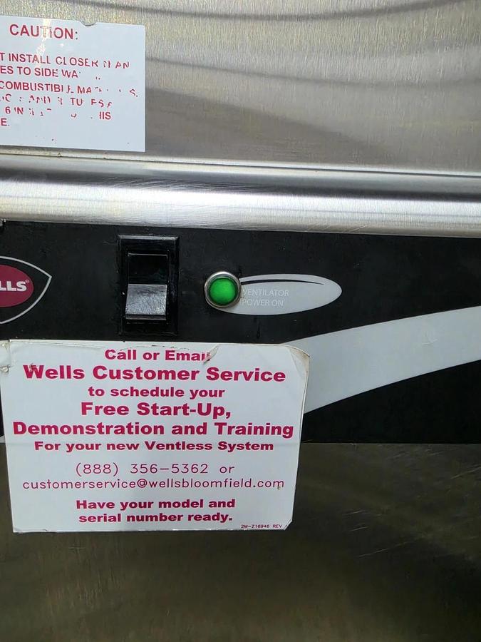 Used Wells Ventless Cooking System VCS2000 FOUR 9" FRENCH STYLE HOT PLATES - Cabinet