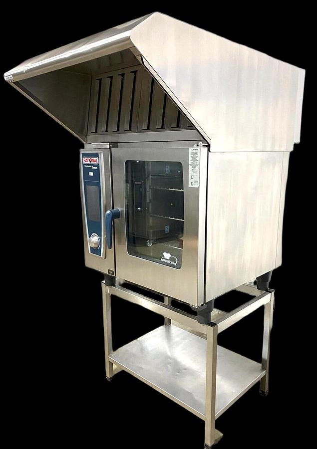 Used Rational 6 pan/half size (Electric) Combi, w/UltraVent Hood, Stand 